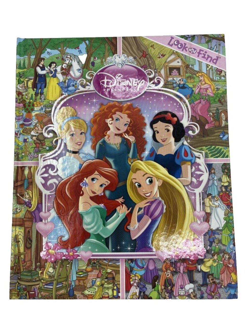 Disney Princess Look and Find Hardcover Book Ariel Rapunzel Belle